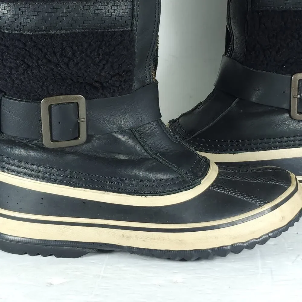 Sorel Women's Helen Of Tundra II US7 Black Leather Waterproof Winter Boots